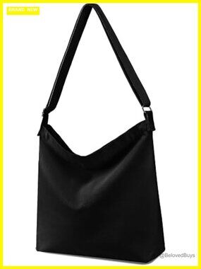 Large Canvas Crossbody Tote Hobo Bag Zipper Closure Machine Washable